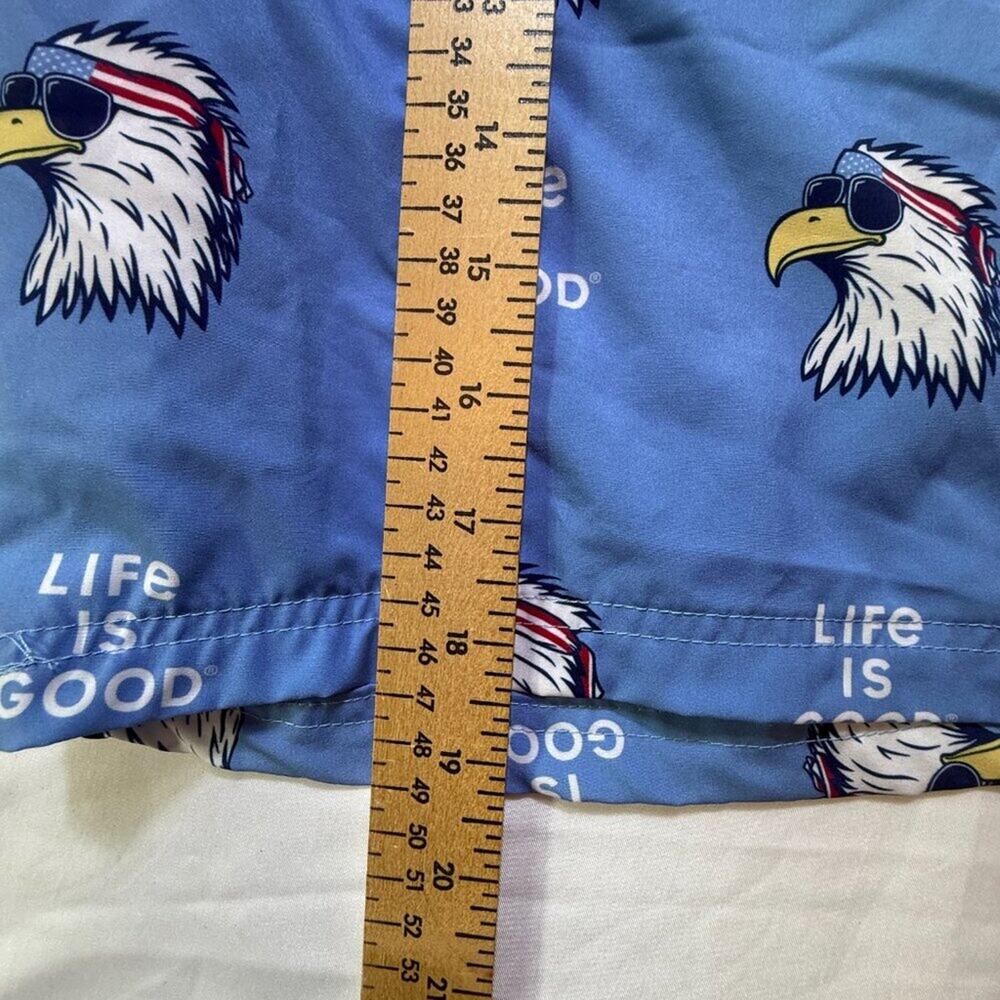 Life Is Good Eagle Print Swim Trunks Men’s M Blue Patriotic Board Shorts UPF - Picture 7 of 11